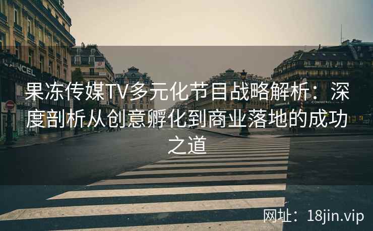 果冻传媒TV多元化节目战略解析：深度剖析从创意孵化到商业落地的成功之道