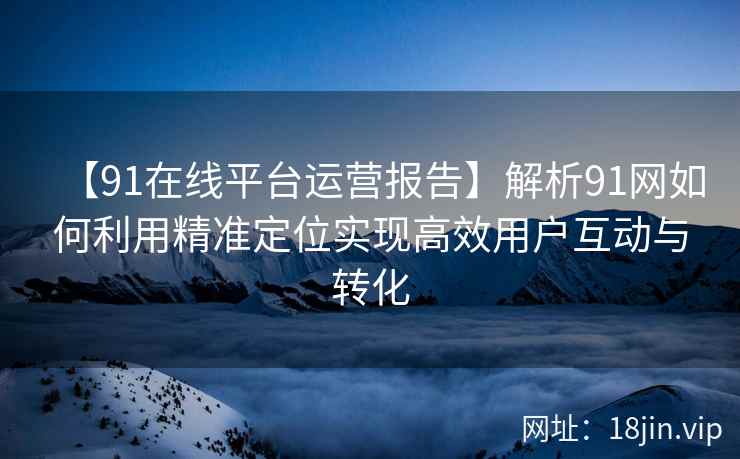 【91在线平台运营报告】解析91网如何利用精准定位实现高效用户互动与转化