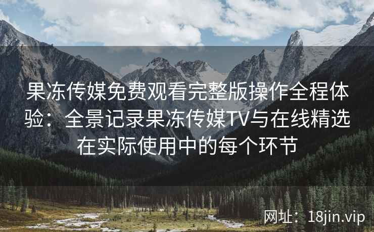 果冻传媒免费观看完整版操作全程体验：全景记录果冻传媒TV与在线精选在实际使用中的每个环节