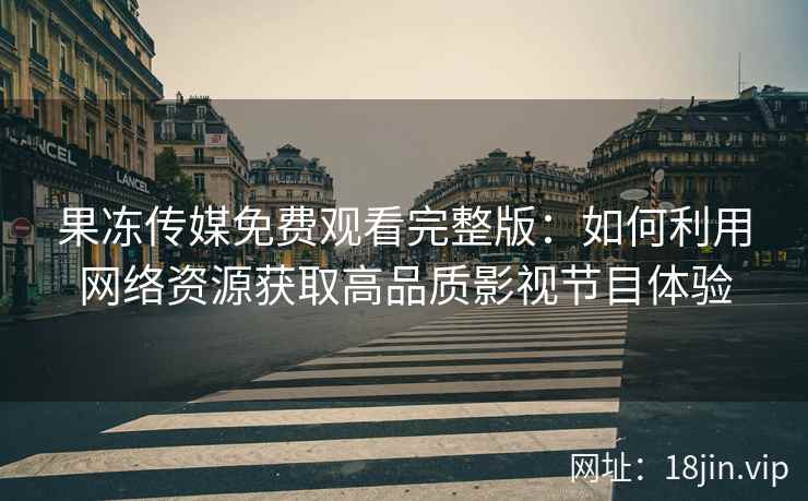 果冻传媒免费观看完整版：如何利用网络资源获取高品质影视节目体验